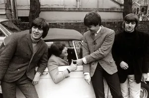 Group Shot Prints: John Lennon passes his driving test in Weybridge Paul McCartney Ringo Starr