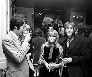 Socialising Prints: John Lennon, Paul McCartney amd his girlfriend Jane Asher at a launch party to celebrate