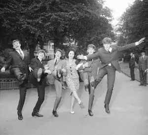 John Lennon Paul McCartney George Harrison and Ringo Starr with Billy J Kramer