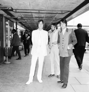 John Lennon and Paul McCartney at London Heathrow Airport, 11th May 1968