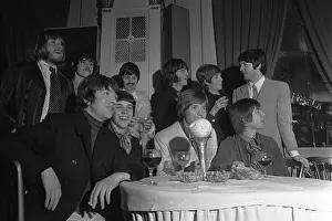 John Lennon Ringo Starr and Paul McCartney with Cilla Black
