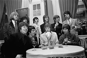 John Lennon Ringo Starr and Paul McCartney with Cilla Black