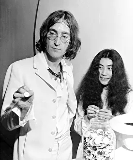 John Lennon with Yoko Ono at You are here art exhibition 1 July 1968