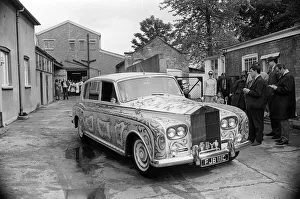 John Lennons psychedelically painted Rolls-Royce leaves the car paint shop of J. P