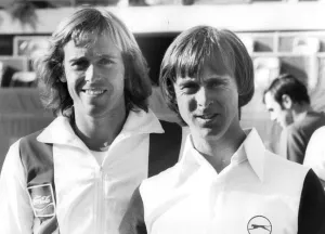 Brothers Prints: John Lloyd and brother David Lloyd at sport event - February 1979 05 / 02 / 1979