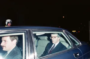 John Major leaving Downing Street the day he was appointed Chancellor of the Exchequer