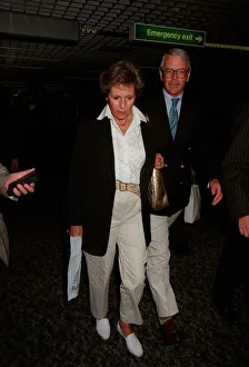 John Major MP September 98 Former Prime Minister arriving at heathrow with his wife