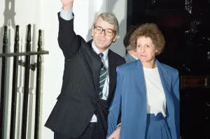 John Major outside 10 Downing Street after winning the Conservative leadership battle