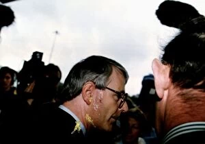 Images Dated 6th April 1992: John Major Prime Minister has an egg thrown at his face at a sainsburys superstore in