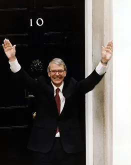 John Major Prime Minister at Number 10 after his election victory 1992