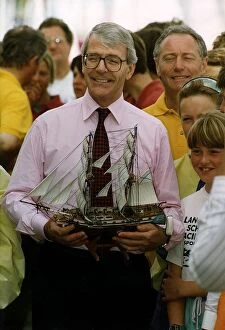 Images Dated 30th July 1993: John Major visits Grafton Water sailing club in Huntingdon