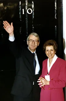 Winning Prints: John Major, with his wife Norma, is returned to No 10 Downing Street