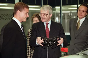 John Major and wife Norma visiting the headquarters of McLaren motor racing team during