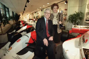 01396 Prints: John Major and wife Norma visiting the headquarters of McLaren motor racing team during