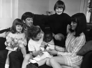 John Mayall of John Mayall & the Bluesbreakers with his wife Pamela and children Tracey