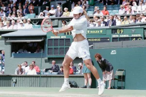 John McEnroe v Andre Agassi, Wimbledon Mens Semi-Final, Lawn Tennis Club, Wimbledon