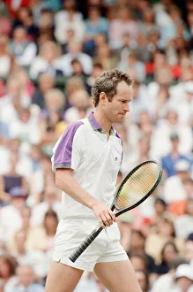 01233 Prints: John McEnroe v Andre Agassi, Wimbledon Mens Semi-Final, Lawn Tennis Club, Wimbledon