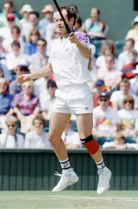 01233 Prints: John McEnroe v Andre Agassi, Wimbledon Mens Semi-Final, Lawn Tennis Club, Wimbledon
