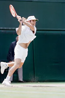 01233 Prints: John McEnroe v Andre Agassi, Wimbledon Mens Semi-Final, Lawn Tennis Club, Wimbledon