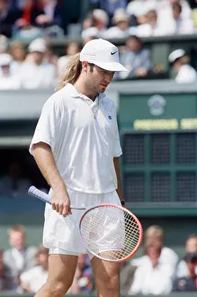 01233 Prints: John McEnroe v Andre Agassi, Wimbledon Mens Semi-Final, Lawn Tennis Club, Wimbledon
