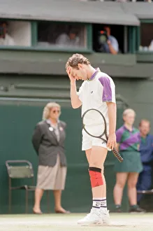 01233 Prints: John McEnroe v Andre Agassi, Wimbledon Mens Semi-Final, Lawn Tennis Club, Wimbledon