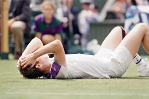 01233 Prints: John McEnroe v Andre Agassi, Wimbledon Mens Semi-Final, Lawn Tennis Club, Wimbledon