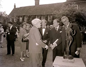 Suits And Jackets Prints: John Paul Getty Oil Billionaire attending an exhibition with unnamed man