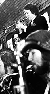 John Pearce playing the trumpet in the Newcastle Big Band in February 1973