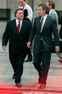 00184 Prints: John Prescott Deputy PM with Tony Blair PM July 1999 as they arrive together