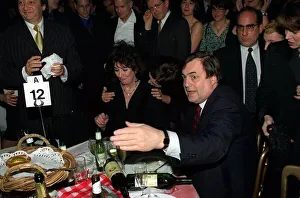 John Prescott Deputy Prime Minister with his wife Pauline after being drenched by a