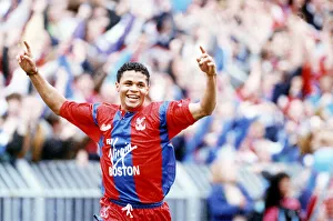 Goal Prints: John Salako Footballer playing for Crystal Palace celebrates after scoring against