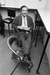 Fundraising Prints: John Stonehouse Postmaster General and MP for West Bromwich enjoys a cup of tea after