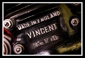 Classic Prints: John Surtees motorcylce March 1999 showing registration plate Vincent