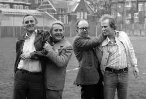 John Thaw and Dennis Waterman - April 1978 with Eric Morecambe and Ernie Wise