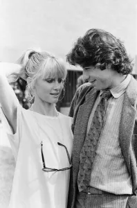 Movie Prints: John Travolta and his co star Olivia Newton John in England during the week of release of