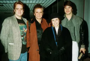 Country Prints: Johnny Cash wife wife June Carter and son John 1991 also with Roy Orbisons son