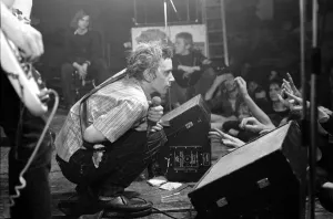 Johnny Rotten- lead singer with the Sex Pistols performing in Holland, 11 / 12 / 1977