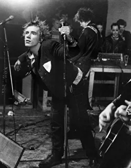 Johnny Rotten lead singer with the Sex Pistols pop group 1977 everettselected