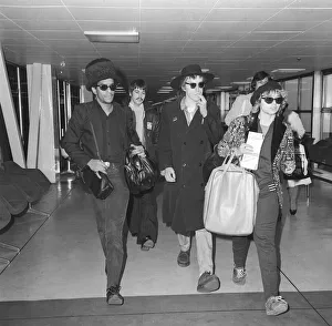 Johnny Rotten of the Sex Pistols January 1978 leaving Heathrow Airport for Miami
