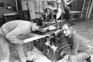 Joinery trainee Terry Gough (left) with supervisor Billy Carr at a workshop in Walker