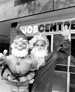 Santa Prints: Jolly job hunter Ken Ellis found an early Christmas present waiting for him in