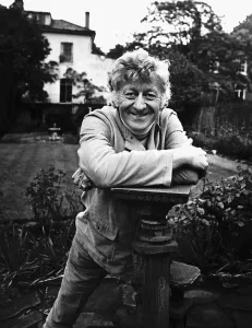 Jon Pertwee Actor in garden - June 1971 Dbase MSI Brochure