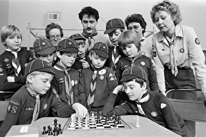Board Games Prints: Jonathan Sheard and John Eccles are pictured battling it out in a cub chess competition