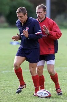 Jonny Wilkinson and Matt Dawson England training oct 1999 during Rugby Union World