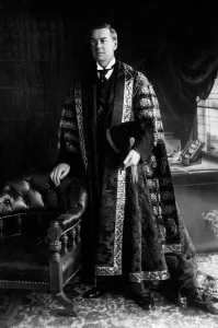 University Prints: Joseph Chamberlain seen here in his robes of the Chancellor of Birmingham University