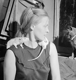 Rodent Prints: Josephine Curzon from Maidenhead who keeps rats for a hobby 1963