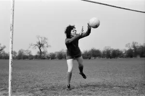 01529 Prints: Josie Costello, 37 years old, who has been chosen as goalkeeper for her local ladies