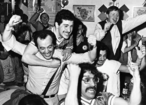 Emotions Prints: Joy for Liverpool fans gathered at the local Italian Buco di Bacco restaurant as their