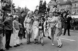 Jubilant West Ham fans outside Newham Town Hall as the West Ham team arrive at the end