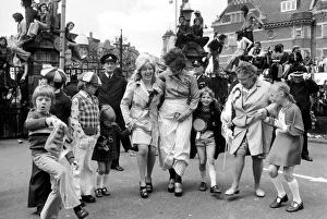 Jubilant West Ham fans outside Newham Town Hall as the West Ham team arrive at the end